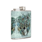 Constante, bleke blauwe vlinderschedel heupfles (Rechts)