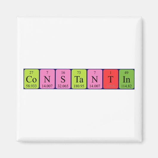 Constantiële periodieke tabelnaammagneet magneet (Voorkant)