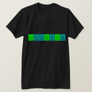 Constantiëring van shirt met periodieke tabelnamen
