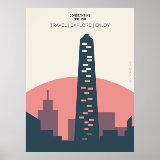 Constantijn Obelisk Istanboel Turkije stijl Poster (Voorkant)