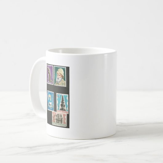 Constantin Brancusi-kunst op postzegels Koffiemok (Voorkant links)
