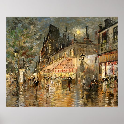 Constantin Korovin: Cafe La Marine, Parijs Poster (Voorkant)