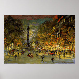 Constantin Korovin: Het plein van Bastille, Parijs Poster
