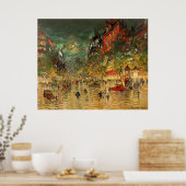 Constantin Korovin: Parijs bij nacht Poster (Keuken)