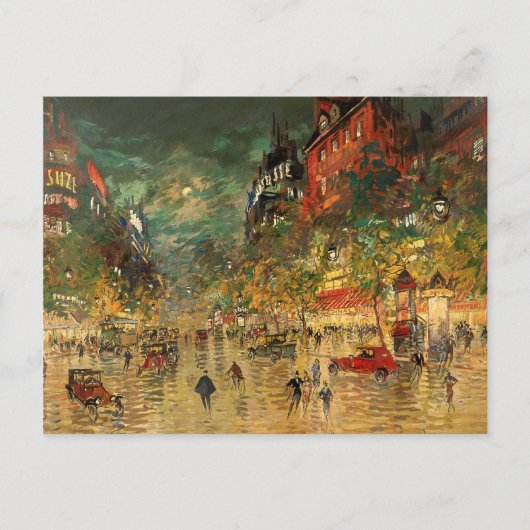Constantin Korovin: Parijs bij Night Briefkaart (Voorkant)
