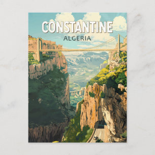 Constantine Algeria Travel Art Vintage Briefkaart