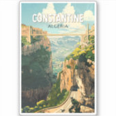 Constantine Algeria Travel Art Vintage Sticker (Voorkant)