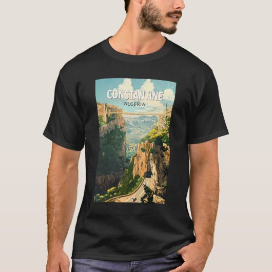 Constantine Algeria Travel Art Vintage T-shirt (Voorkant)