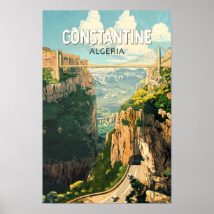 Constantine Algerije Reis Kunst Vintage Poster