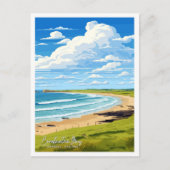Constantine Bay Cornwall Art Travel illustratie Briefkaart (Voorkant)