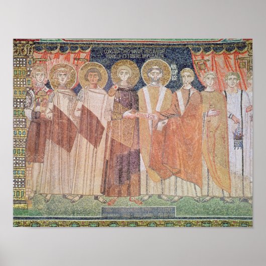 Constantine IV die aan bisschop voorrechten toeken Poster (Voorkant)