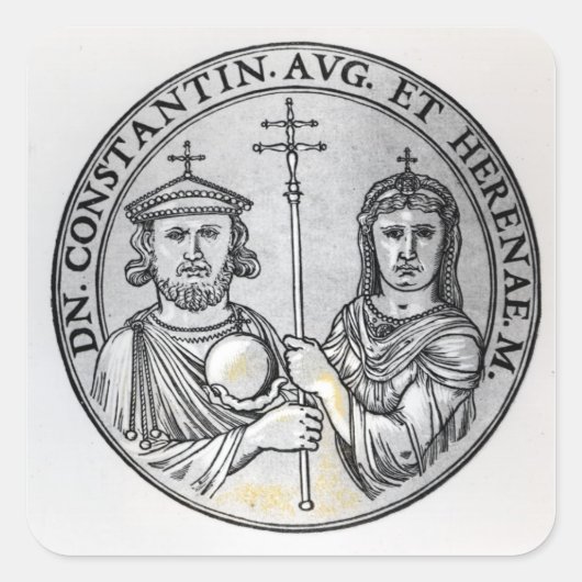 Constantine VI en zijn moeder Irene Vierkante Sticker (Voorkant)