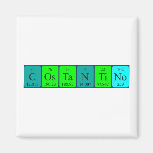 Constantinetabel met de periodieke naam magnet (Voorkant)