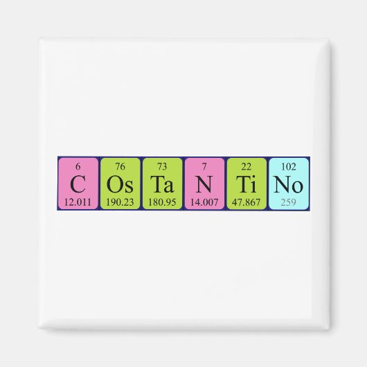 Constantinetabel met de periodieke naam magnet (Voorkant)