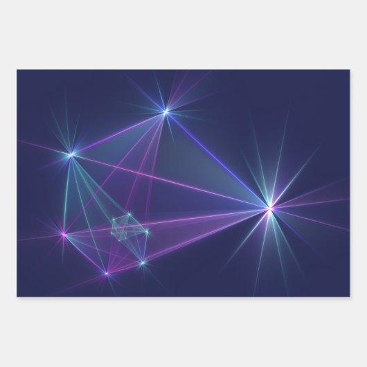 Constellatie, Abstracte Fantasy Fractal Art Inpakpapier Vel (Voorkant 3)