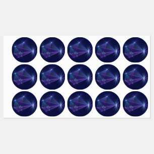Constellatie, Abstracte Fantasy Fractal Art Labels