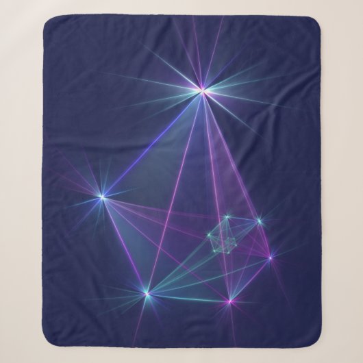 Constellatie, Abstracte Fantasy Fractal Art Sherpa Deken (Voorkant)