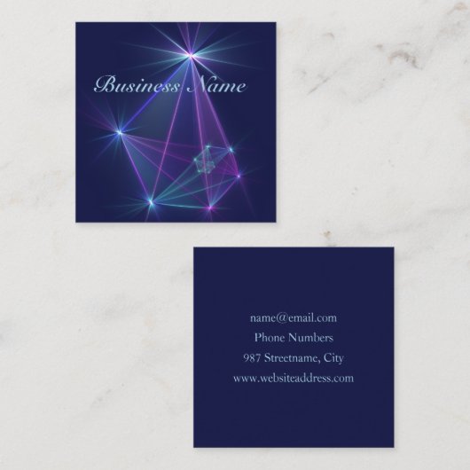 Constellatie, Abstracte Fantasy Fractal Art Vierkante Visitekaartje (Voorkant / Achterkant)