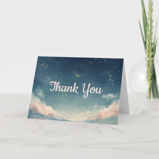 Constellatie Baby Shower Bedankkaart (Voorkant)
