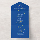 Constellatie Gouden Maan Astrologie Script Bruilof All In One Uitnodiging (Binnen)