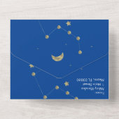 Constellatie Gouden Maan Astrologie Script Bruilof All In One Uitnodiging (Achterkant)