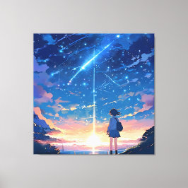 Constellatie met vallende sterren canvas afdruk