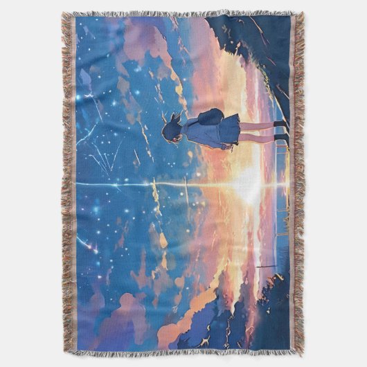 Constellatie met vallende sterren deken (Voorkant Verticaal)