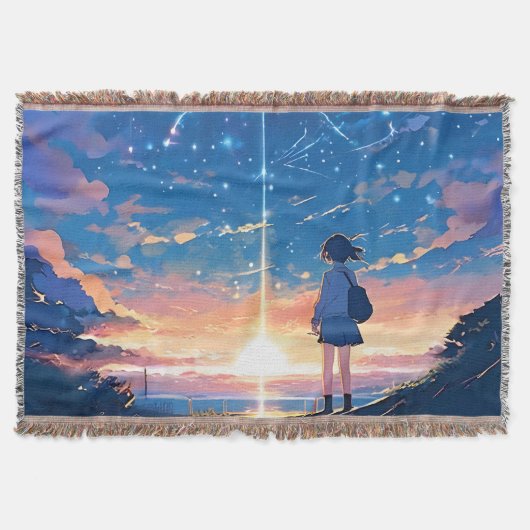 Constellatie met vallende sterren deken (Voorkant)