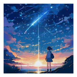 Constellatie met vallende sterren perfect poster