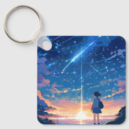 Constellatie met vallende sterren sleutelhanger