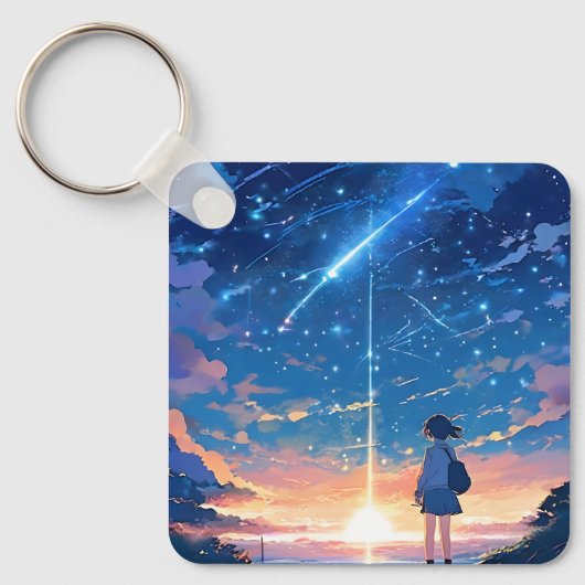 Constellatie met vallende sterren sleutelhanger (Voorkant)