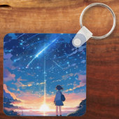 Constellatie met vallende sterren sleutelhanger (Achterkant)