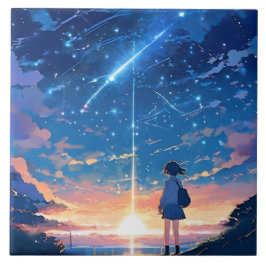 Constellatie met vallende sterren tegeltje