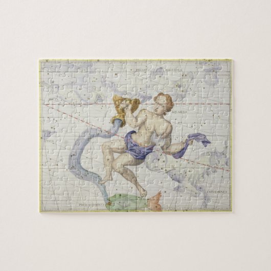 Constellatie van Aquarius, bord 9 van "Atlas Coe. Legpuzzel (Horizontaal)