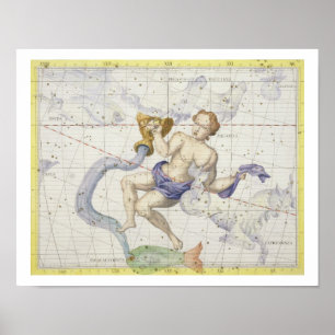 Constellatie van Aquarius, bord 9 van "Atlas Coe. Poster