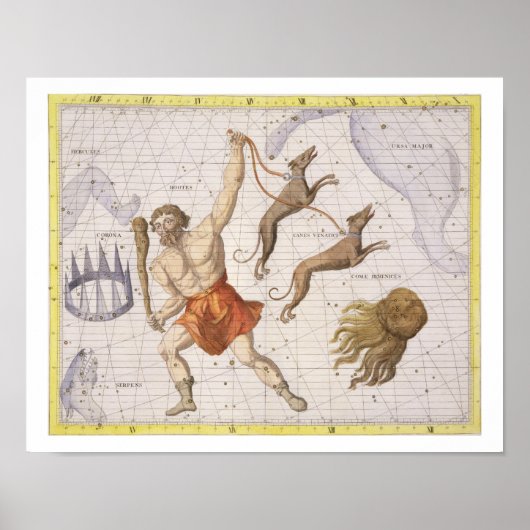 Constellatie van Bootes, bord 20 uit 'Atlas Coel' Poster (Voorkant)