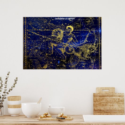 Constellatie van Capricorn Poster (Keuken)