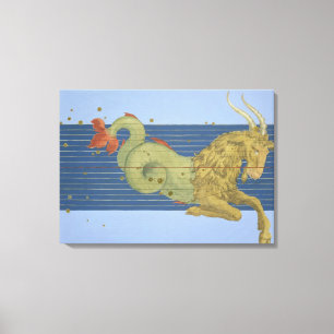 Constellatie van Capricorn uit "Uranometria" door Canvas Afdruk