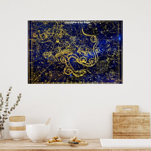 Constellatie van de draak poster (Keuken)