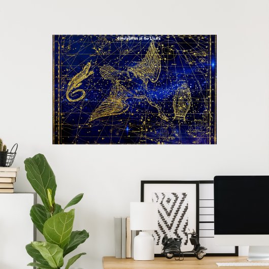 Constellatie van de hagedis poster (Thuiskantoor)