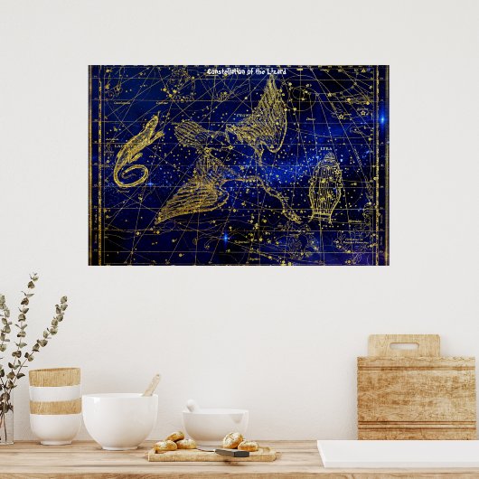 Constellatie van de hagedis poster (Keuken)