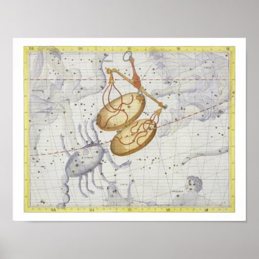 Constellatie van de Libra, bord 7 van 'Atlas Coele Poster (Voorkant)