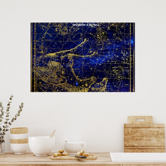 Constellatie van de paarden poster (Keuken)