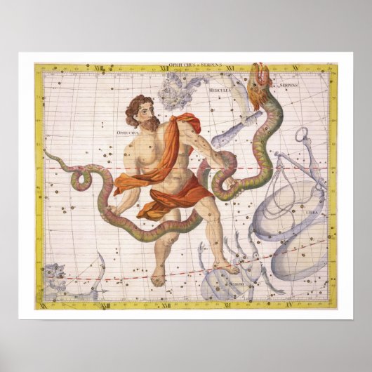 Constellatie van Ophiucus en Serpens, bord 22 fr Poster (Voorkant)
