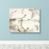 Constellatie van Pegasus, bord 25 uit Atlas Coe Canvas Afdruk (Insitu (Houten vloer))