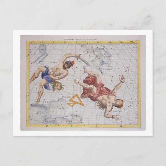 Constellatie van Perseus en Andromeda uit Atla Briefkaart (Voorkant)
