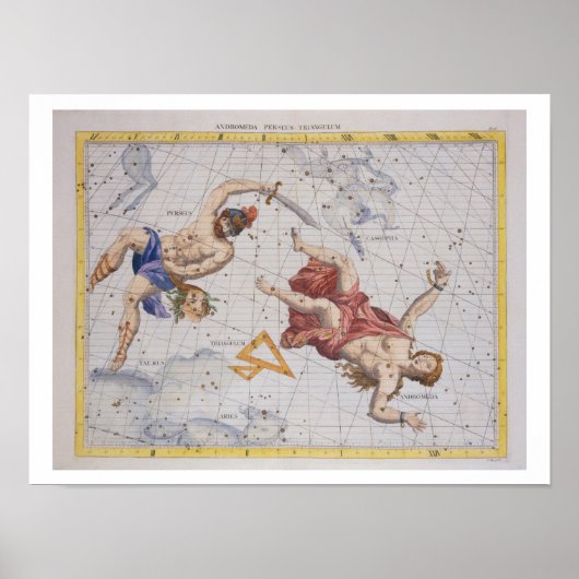 Constellatie van Perseus en Andromeda uit Atla Poster (Voorkant)