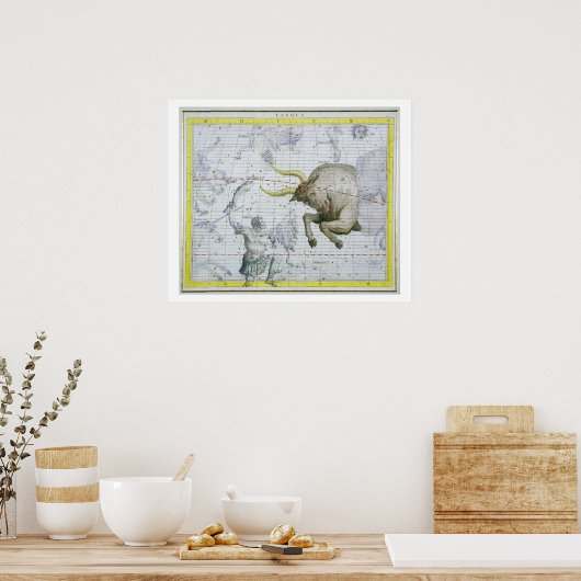 Constellatie van Taurus, bord 2 van 'Atlas Coele' Poster (Keuken)