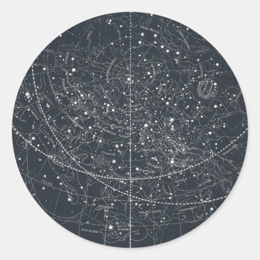 constellatiekaart ronde sticker (Voorkant)