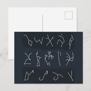 Constellatiepatroon in strepen stijl ruimtefeest briefkaart